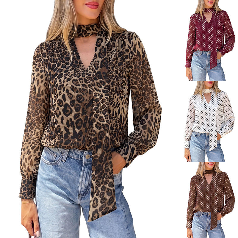 Women’s Leopard Print Shirt - Retro and Elegant