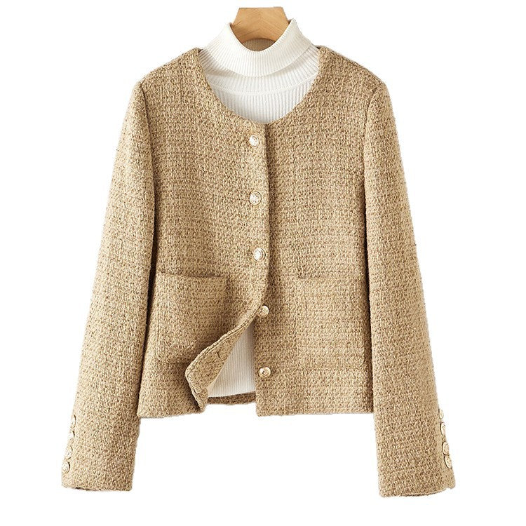 Gold-Button Short Jacket - Chic and Structured