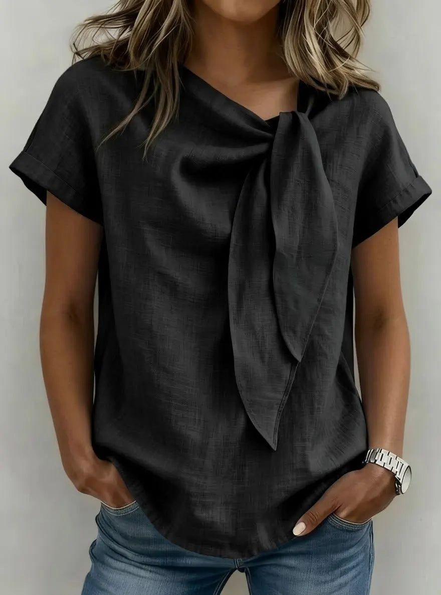 Women's Short Sleeve Cotton-Blend T-Shirt – Lightweight Everyday Casual Style