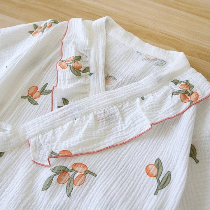 Women’s Kimono-Style Two-Piece Pajama Set – Elegant Comfortable Sleepwear