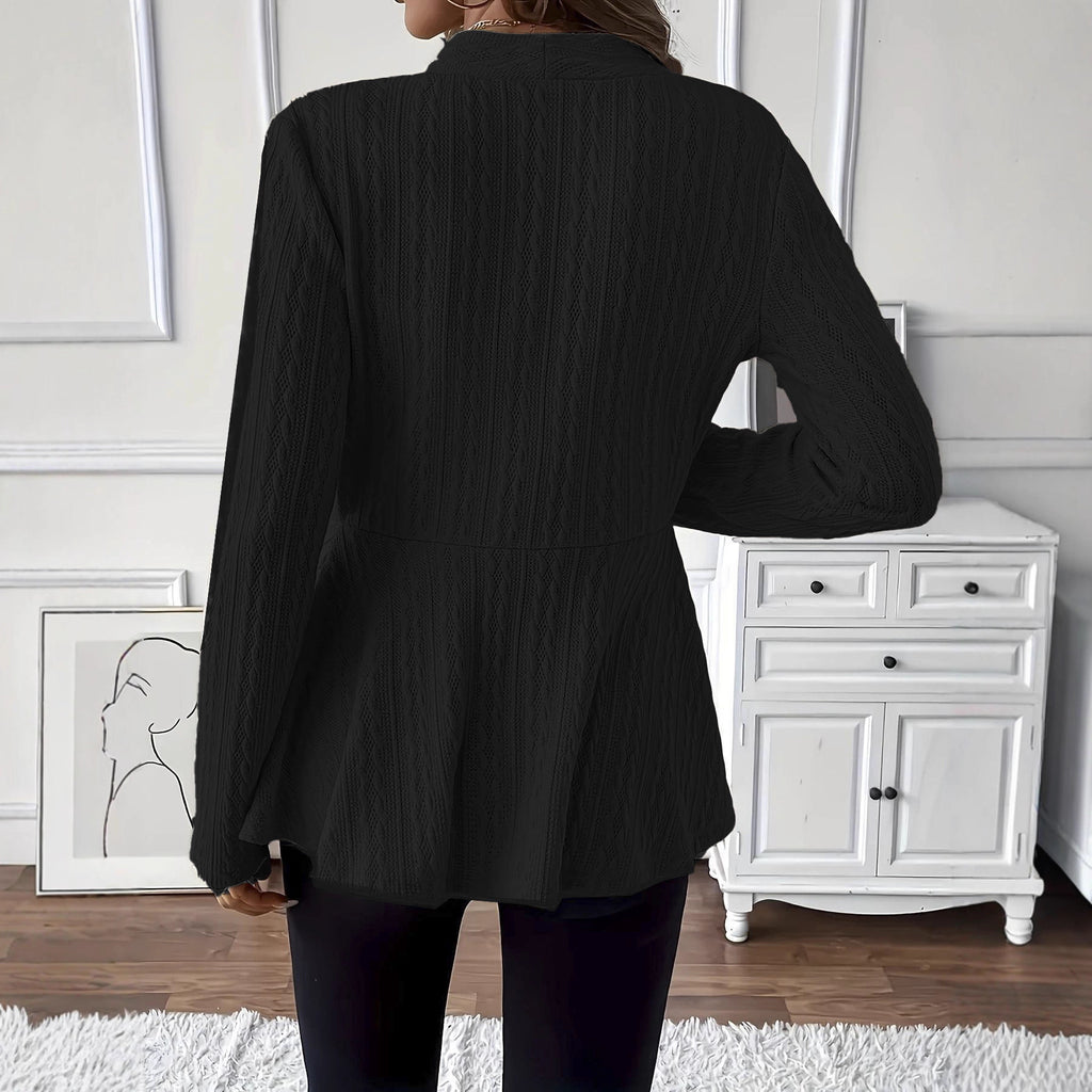 Women’s Solid Color One-Button Knit Cardigan – Cozy Elegant Everyday Layering Style