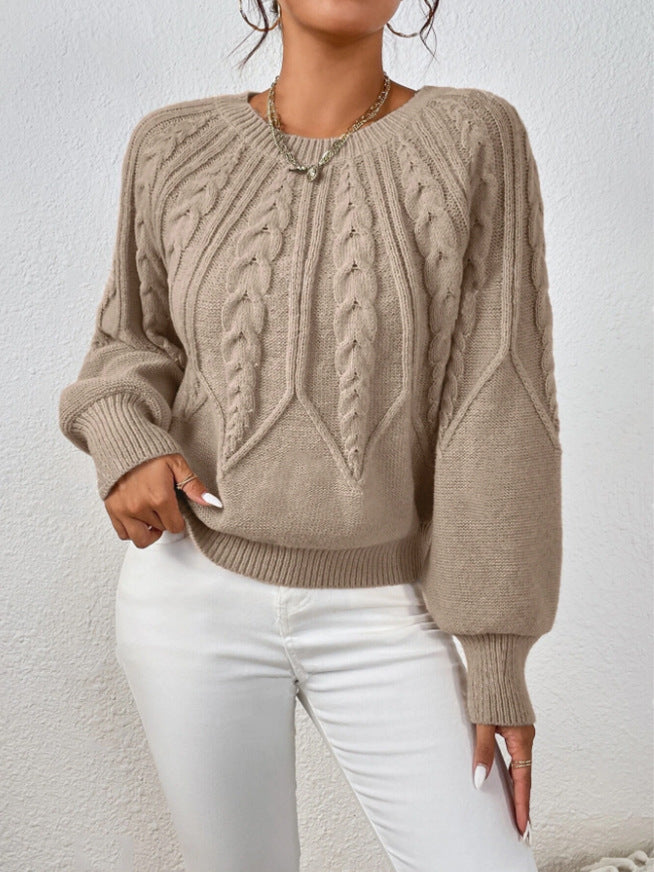 Women’s Cable-Knit Crewneck Sweater - Soft and Versatile