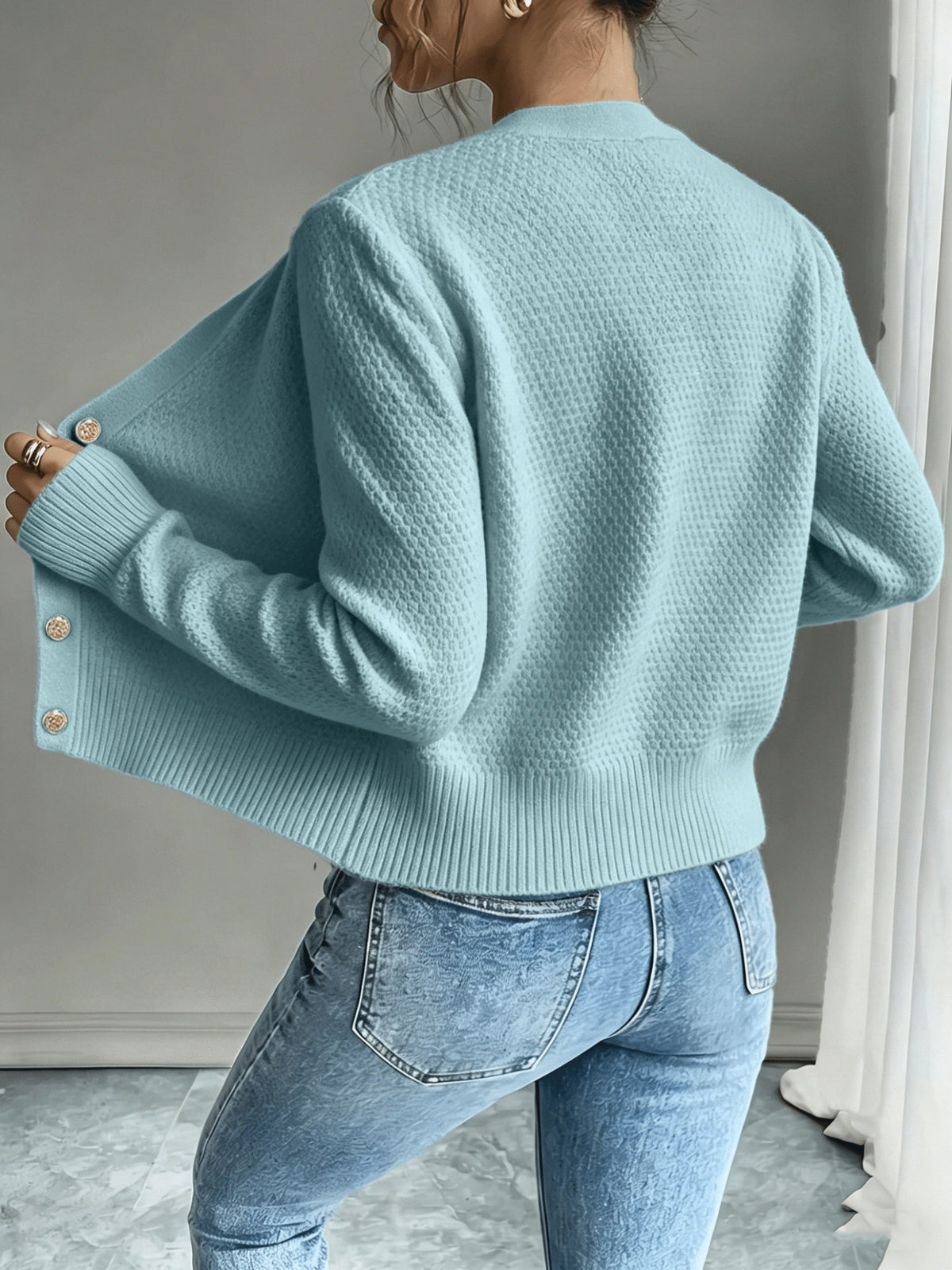 Cable-Knit Button Cardigan - Elegant and Cozy