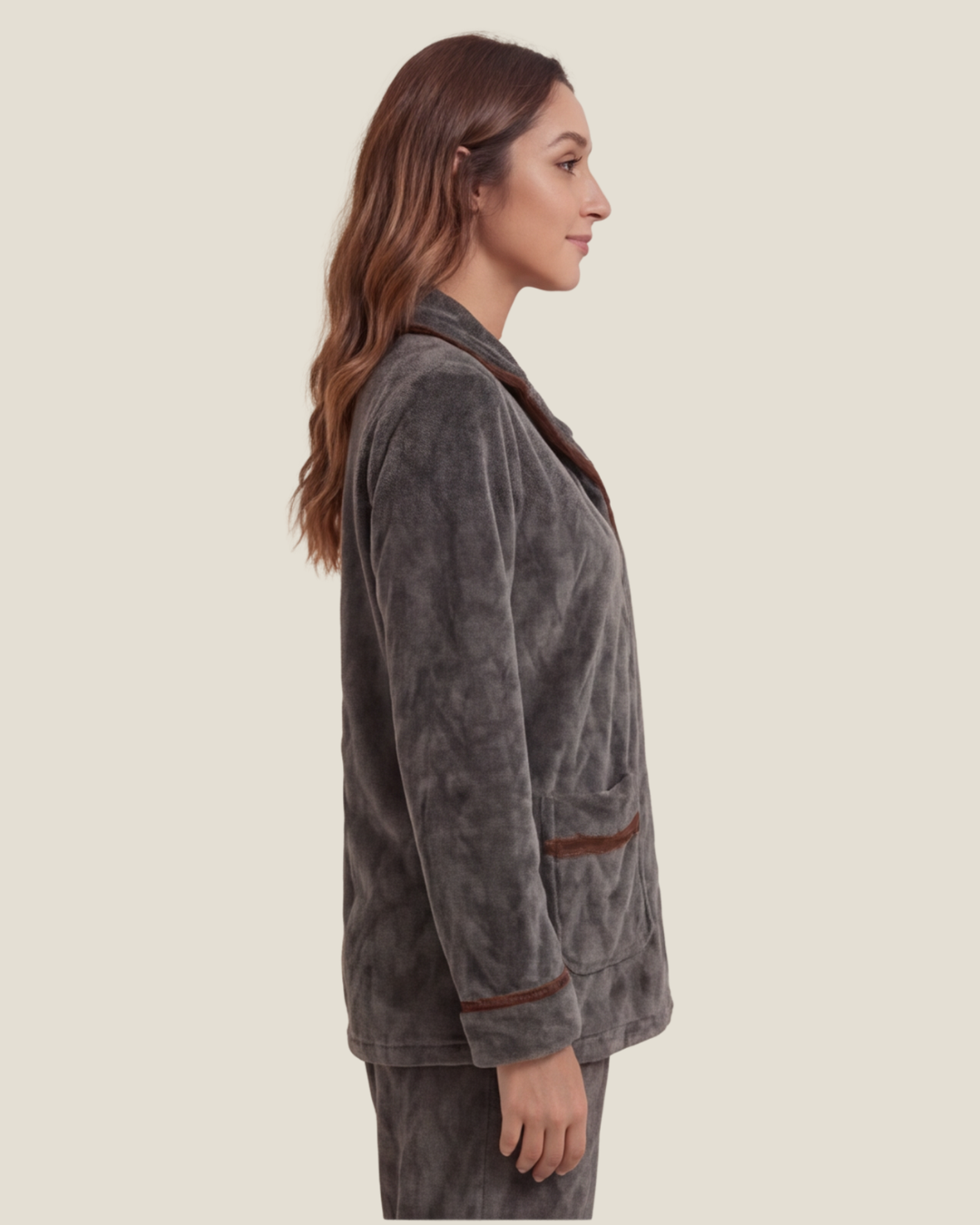 Comfortabele flanellen pyjama voor dames – stijlvolle, dikke loungewear set