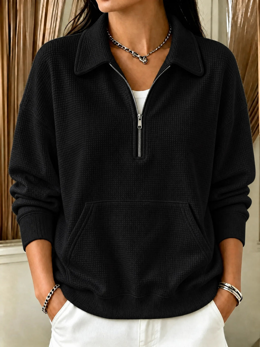 Loose-Fit Casual Pullover Top - Easy and Soft