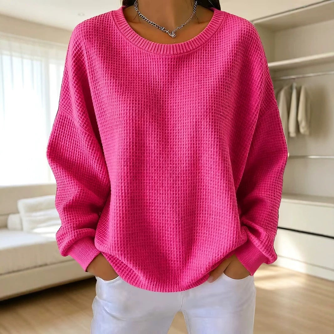Waffle Patchwork Sweatshirt - Soft and Casual
