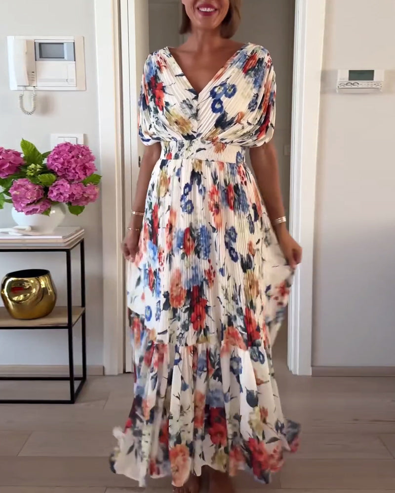Women's Elegant Floral Dress – Flowing Feminine Occasion Daywear