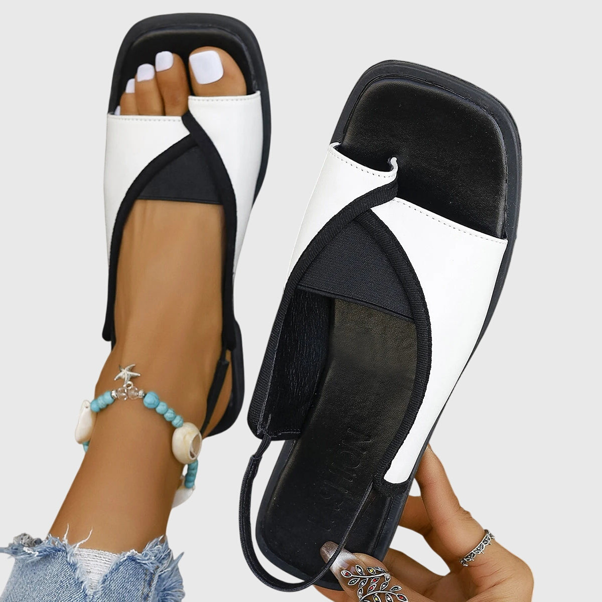 Women's Slingback Flat Sandals – Comfortable Open Toe Summer Sandals