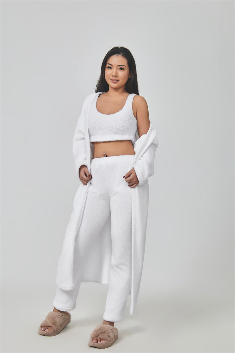 Women’s 3-Piece Winter Pajama Set – Cozy Warm Loungewear