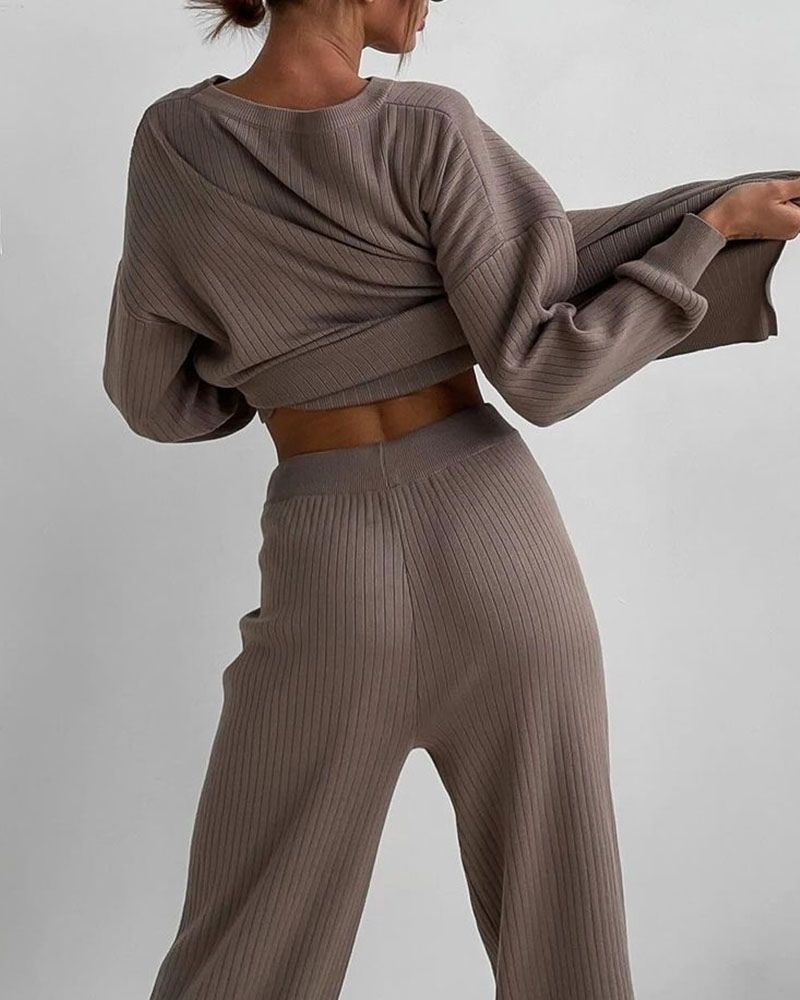 Women's Elegant Soft Ribbed Lougewear Set