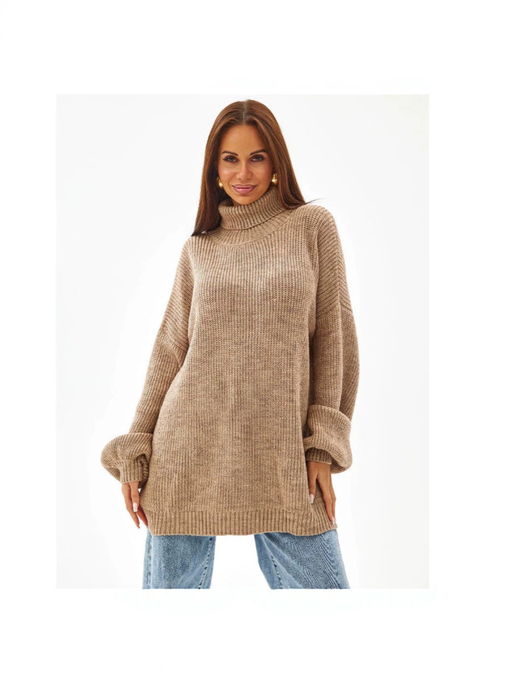 Turtleneck Knit Top - Warm and Fashionable