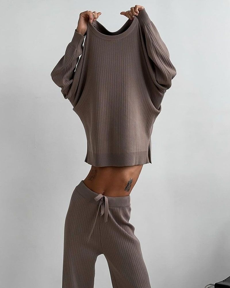 Women's Elegant Soft Ribbed Lougewear Set
