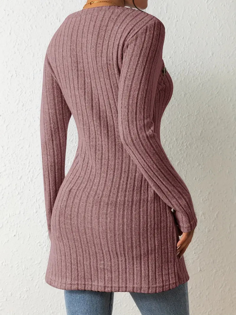 Women's One Shoulder Ribbed Top - Fitted Modern Daywear Essential