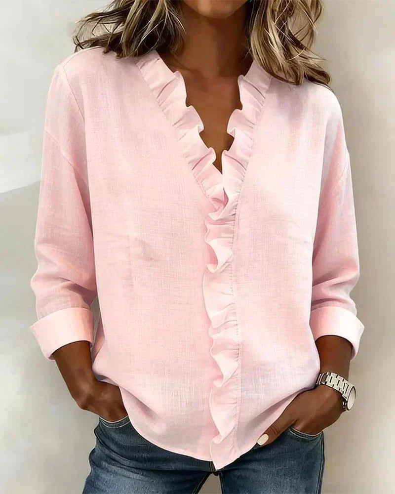 Women’s Lightweight V-Neck Blouse – Fluid Everyday Top