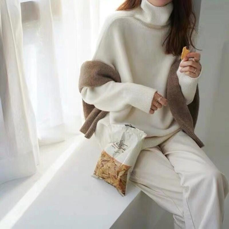 Women's Comfortable Turtleneck Sweater – Elegant Loose Fit