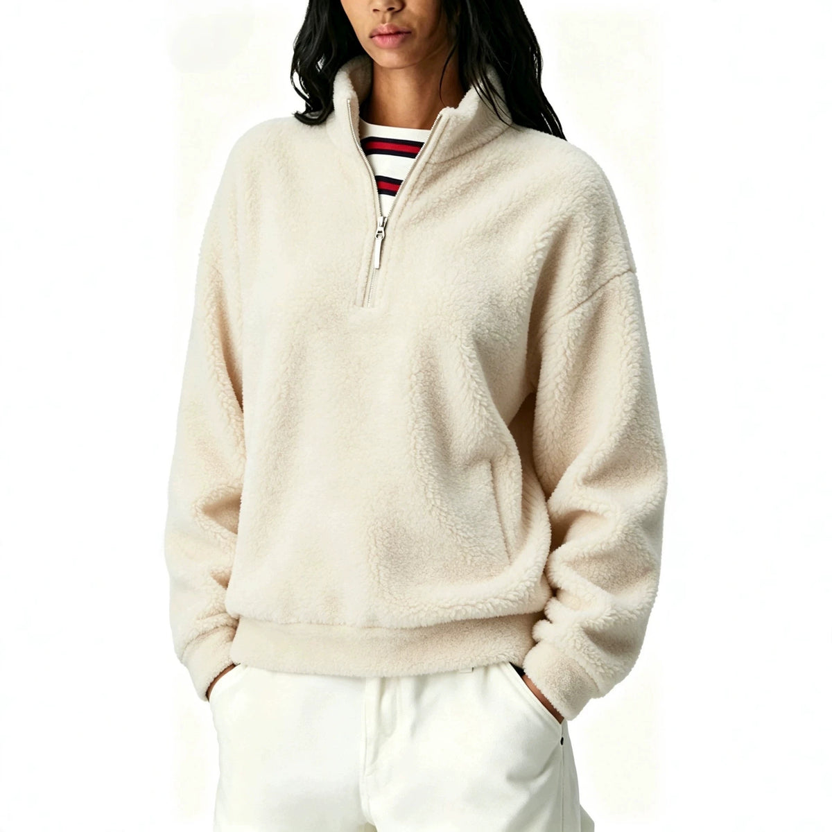 Fleece-Lined Zip-Up Hoodie - Warm and Practical