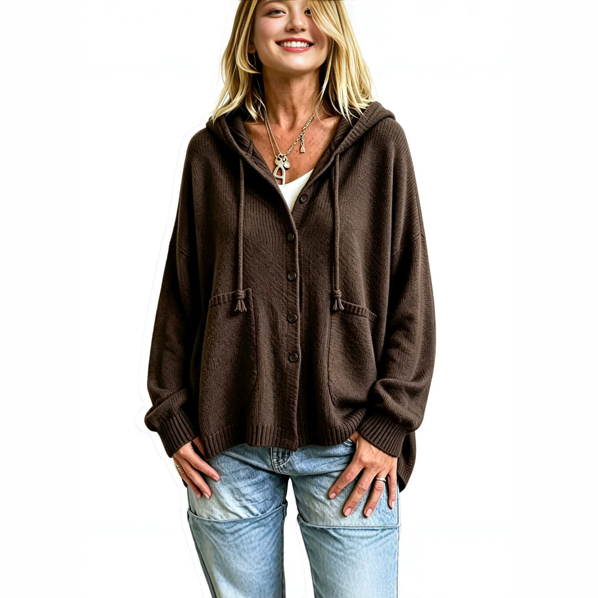 Cropped Hooded Top With Drawstring - Sporty and Casual