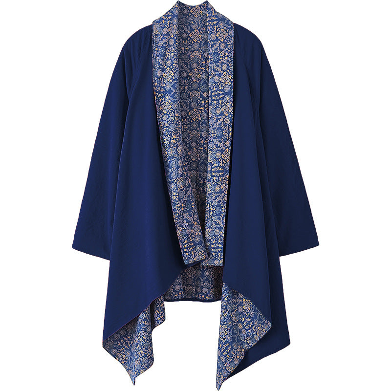 Women's Cotton Linen Kimono Jacket - Vintage Casual Open Front Layer