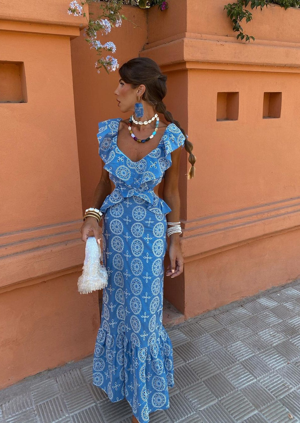 Women's Embroidered Maxi Dress – Boho Vacation Occasion Dress
