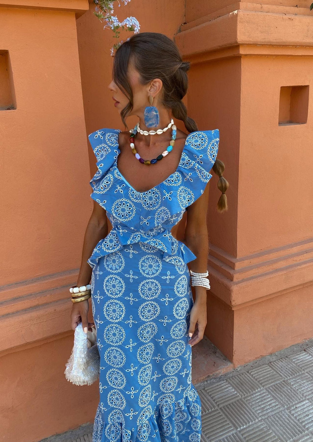Women's Embroidered Maxi Dress – Boho Vacation Occasion Dress