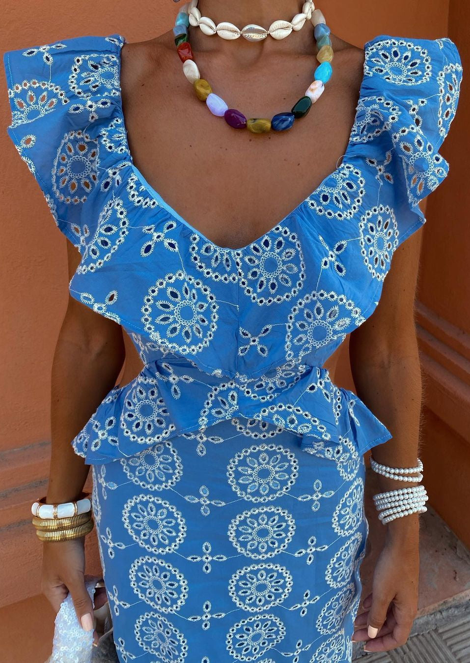Women's Embroidered Maxi Dress – Boho Vacation Occasion Dress