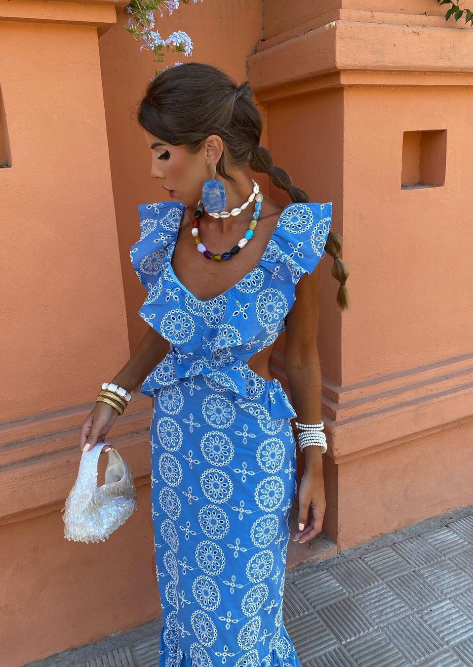 Women's Embroidered Maxi Dress – Boho Vacation Occasion Dress