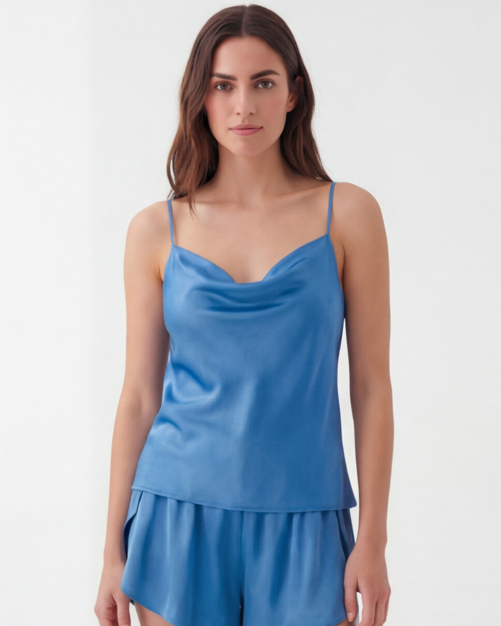 Women’s Silk Cami and Shorts Pajama Set – Lightweight Comfort Sleepwear