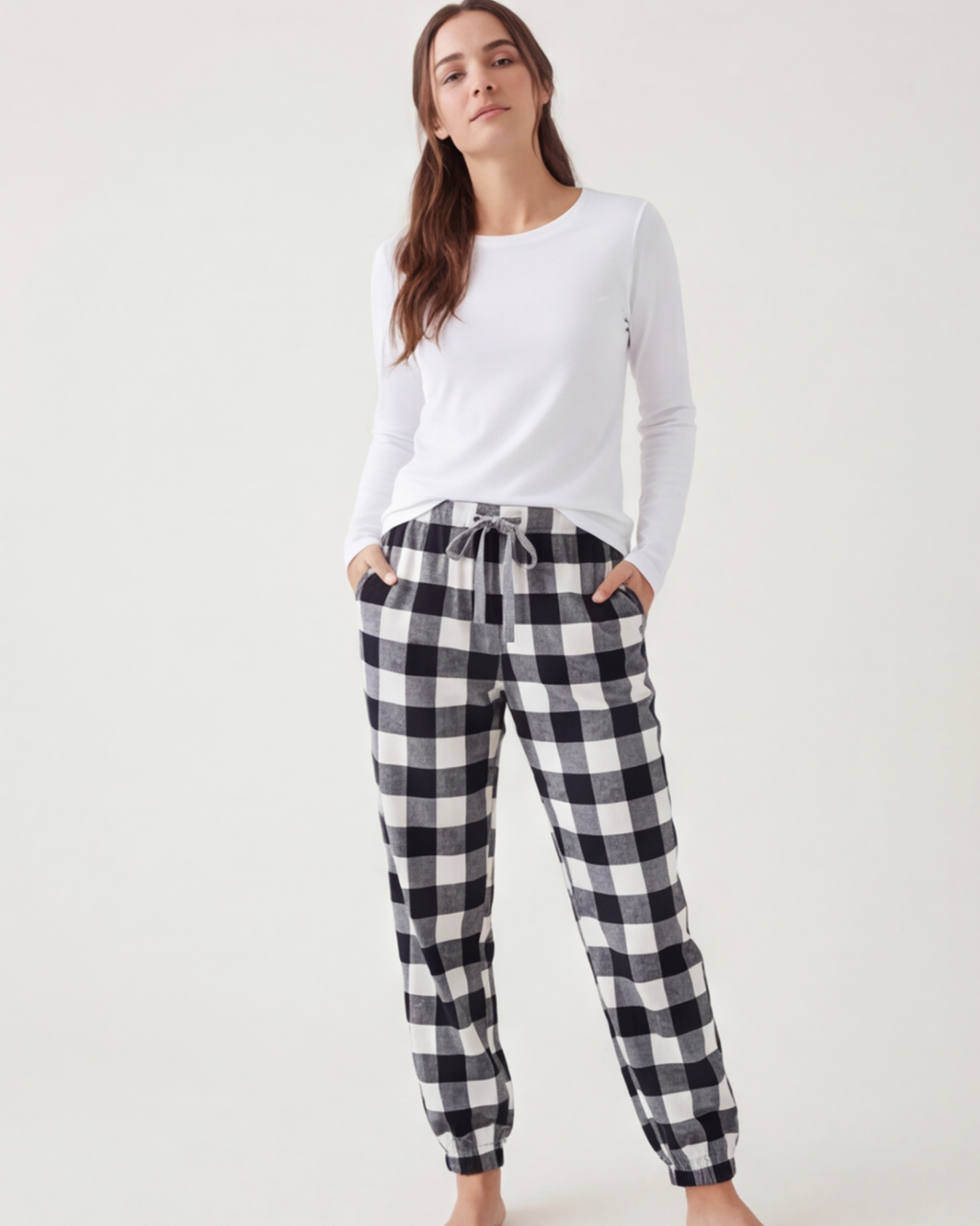 Women’s Cozy Flannel Pajama Pants – Plaid Thickened Autumn and Winter Plus Size