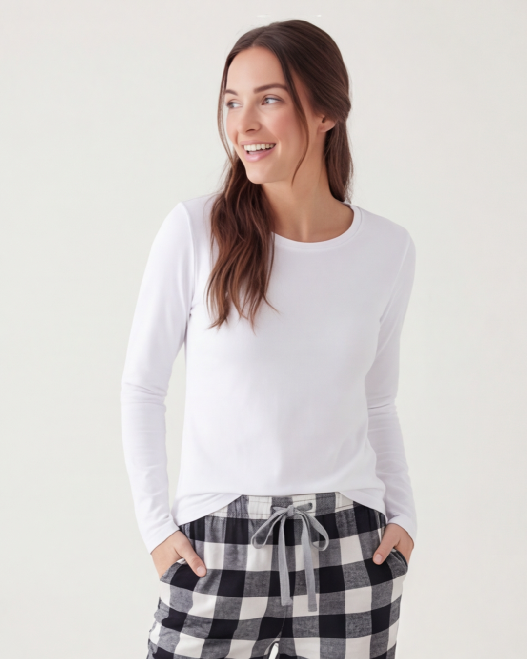 Comfortabele flanellen pyjamabroek voor dames – geruit, verdikt, herfst en winter, plus size