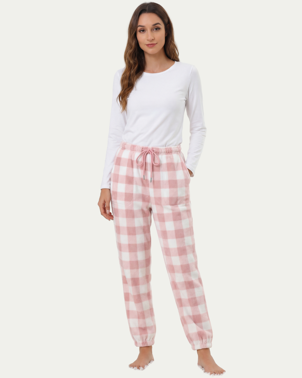 Women’s Cozy Flannel Pajama Pants – Plaid Thickened Autumn and Winter Plus Size
