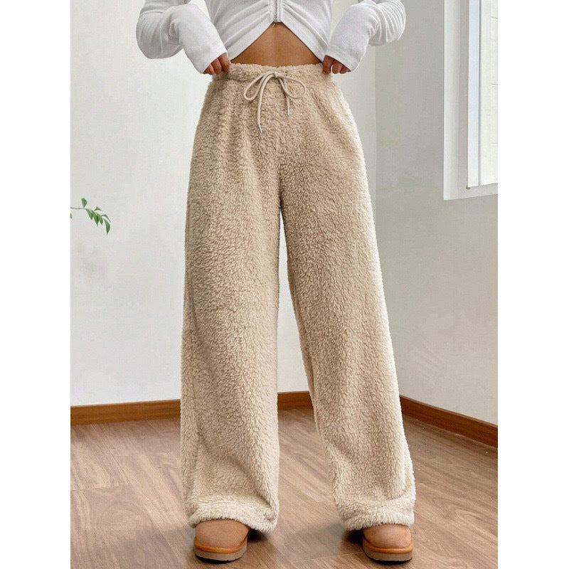 Solid Color Fleece Casual Pants - Soft and Relaxed