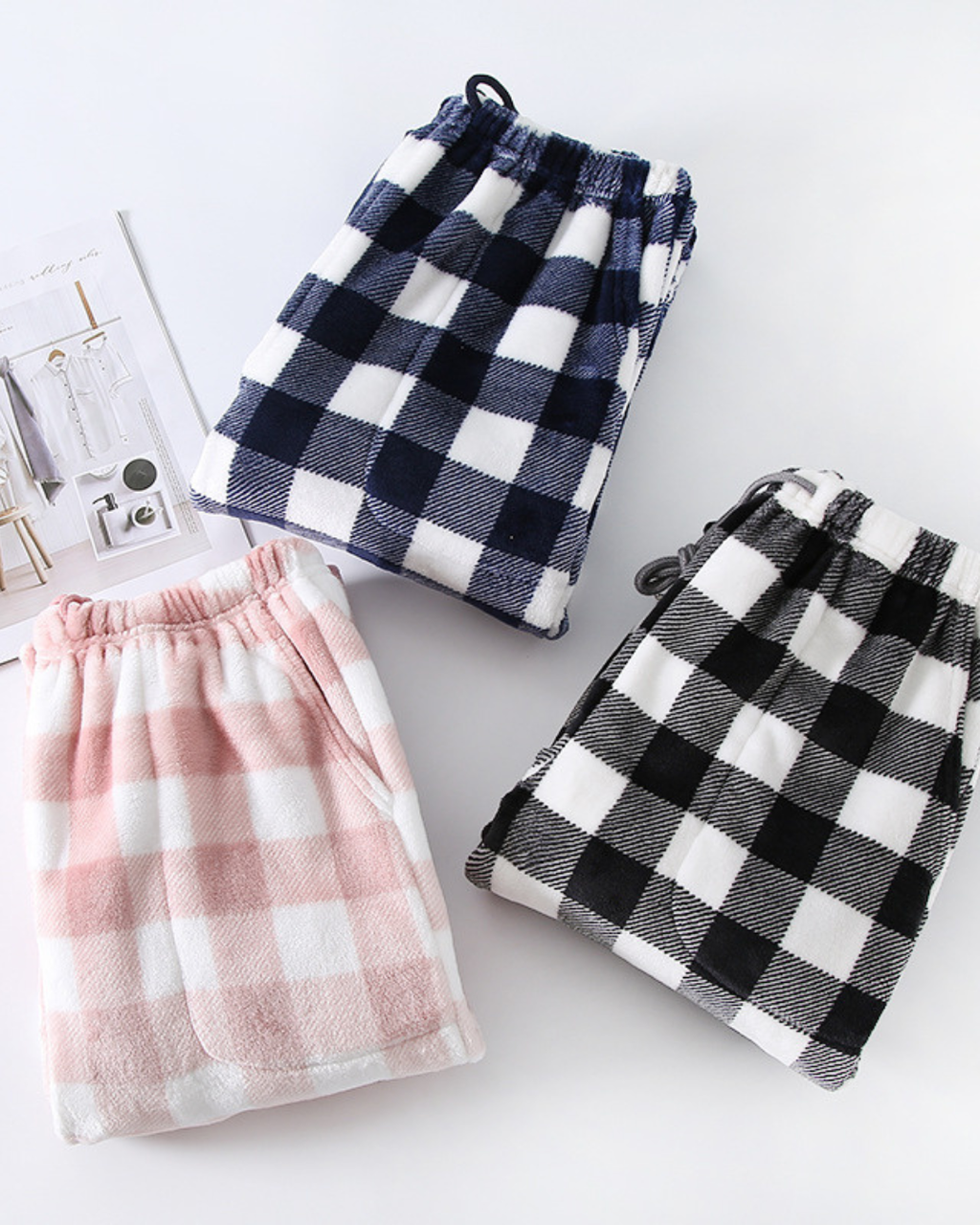 Women’s Cozy Flannel Pajama Pants – Plaid Thickened Autumn and Winter Plus Size