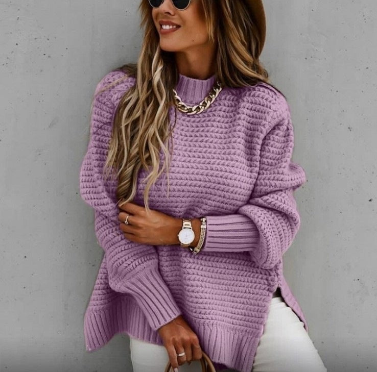 Women's Knitted Pullover - Long-Sleeve Casual Autumn Style