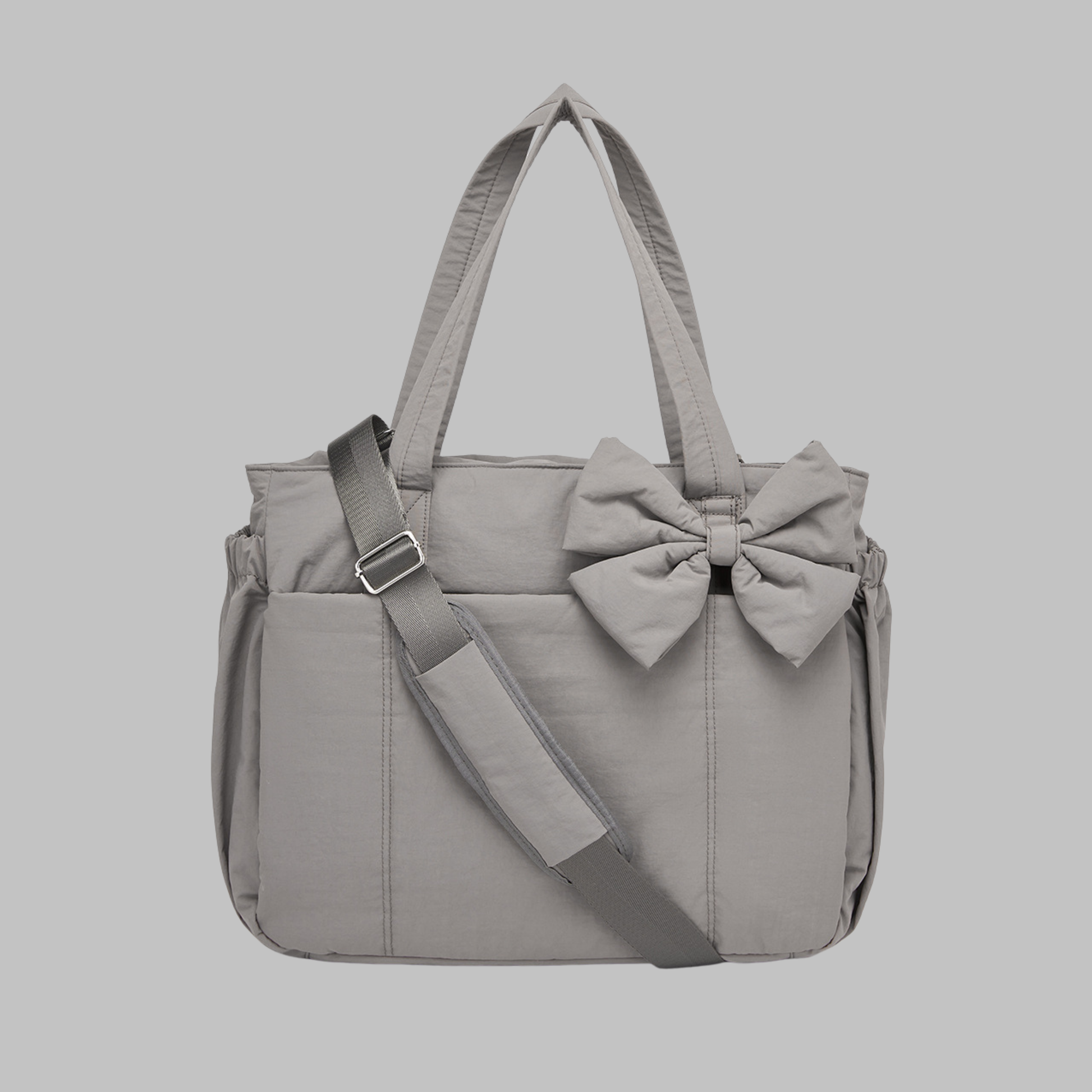 Women’s Chic Bow Puffy Handbag – Elegant Laptop-Friendly Tote Bag