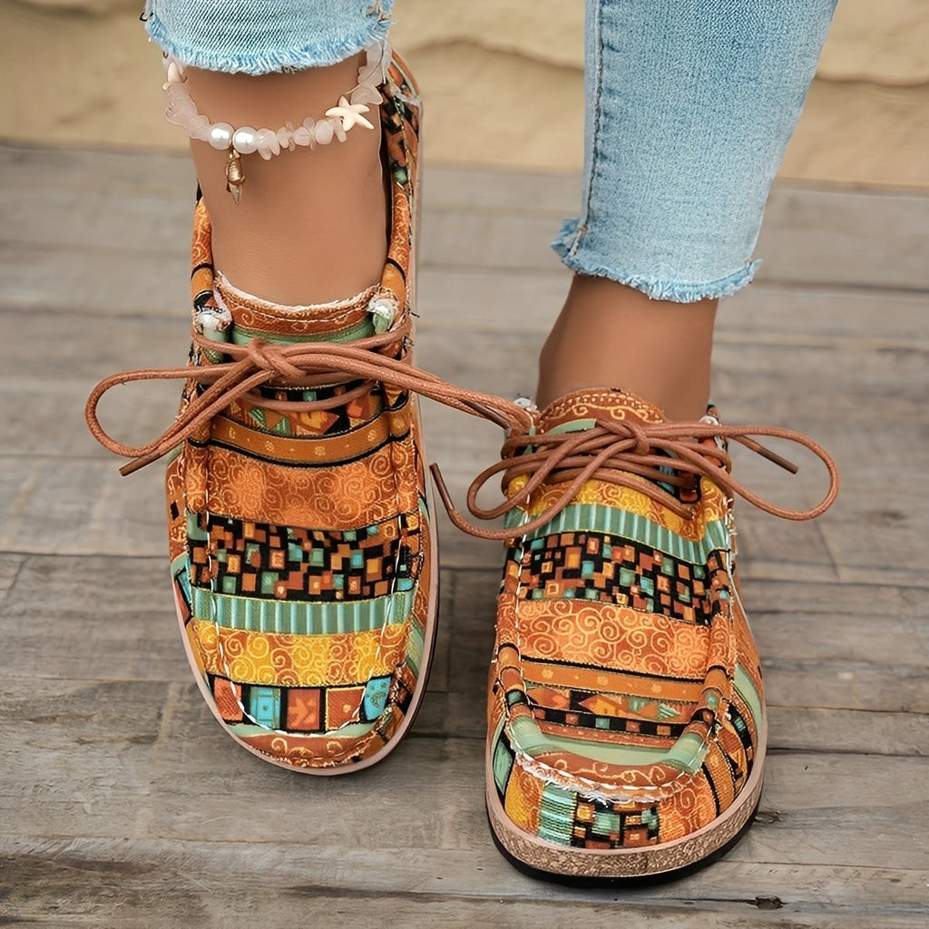 Women’s Artistic Comfort Sneakers – Cushioned Stylish Everyday Walking Style