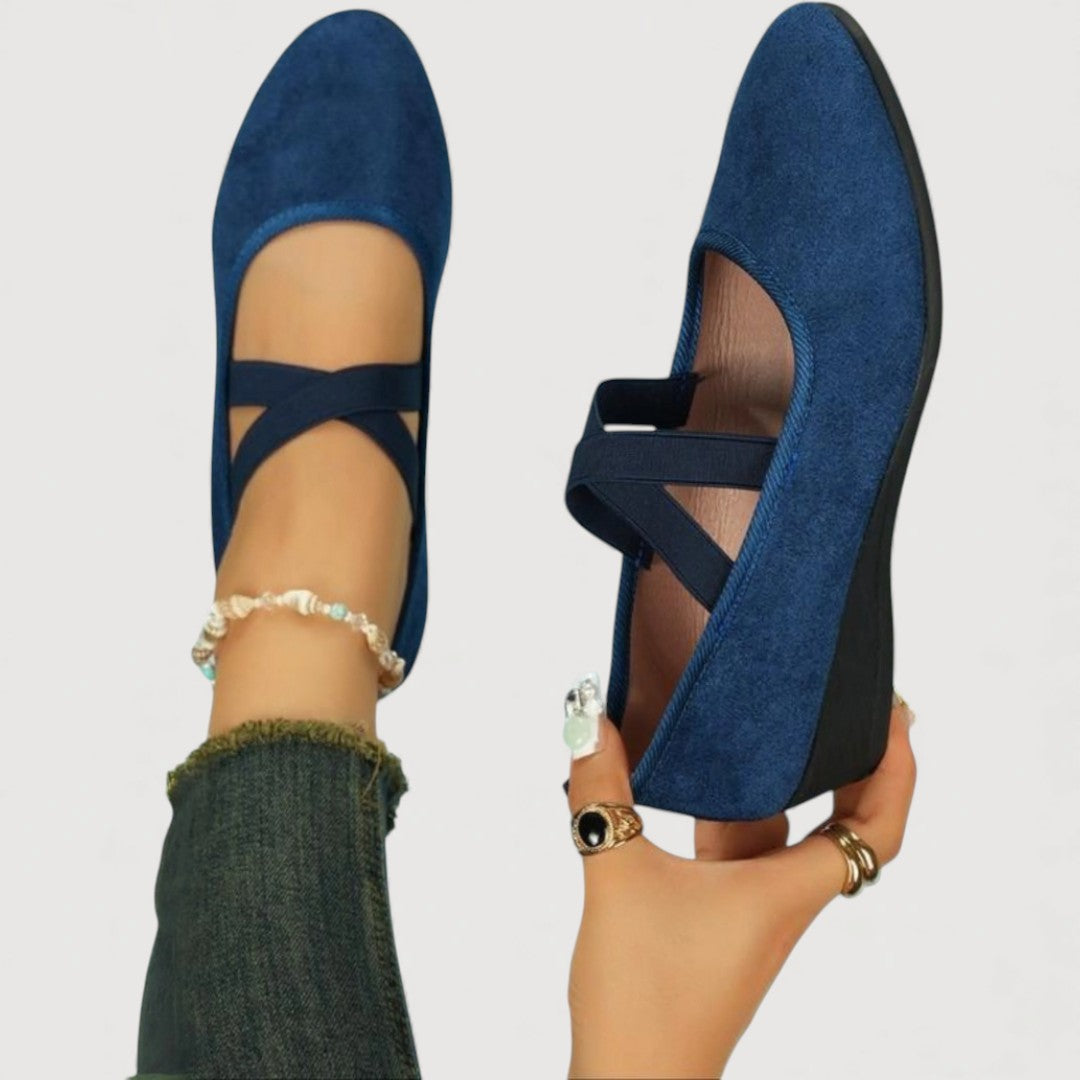 Women's Wedge Ballet Flats – Crisscross Strap Comfort Shoes