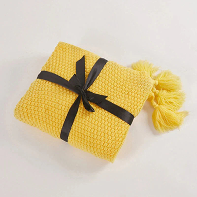 Cozy Knitted Wool Throw Blanket – Soft Warm Home Decor