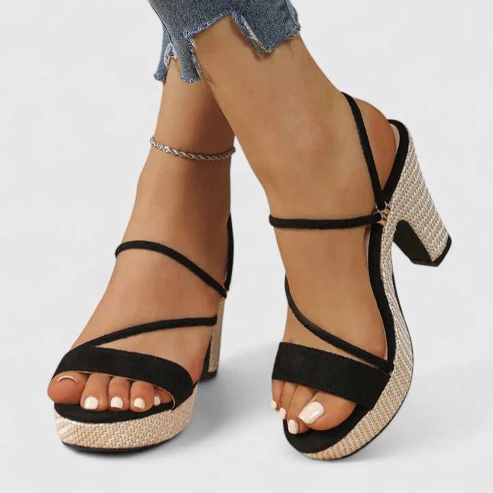 Women's Strappy Heeled Sandals - Elegant Occasion Heels