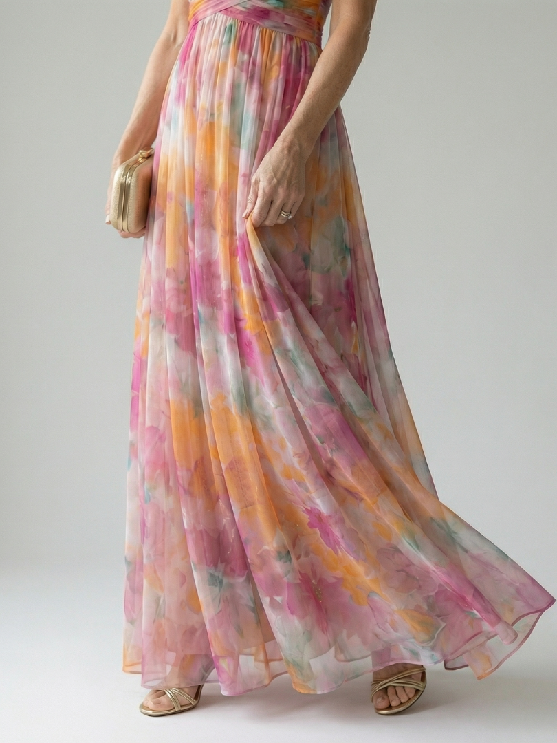 Women's Soft Wrap Maxi Dress - Flowing Occasion Style