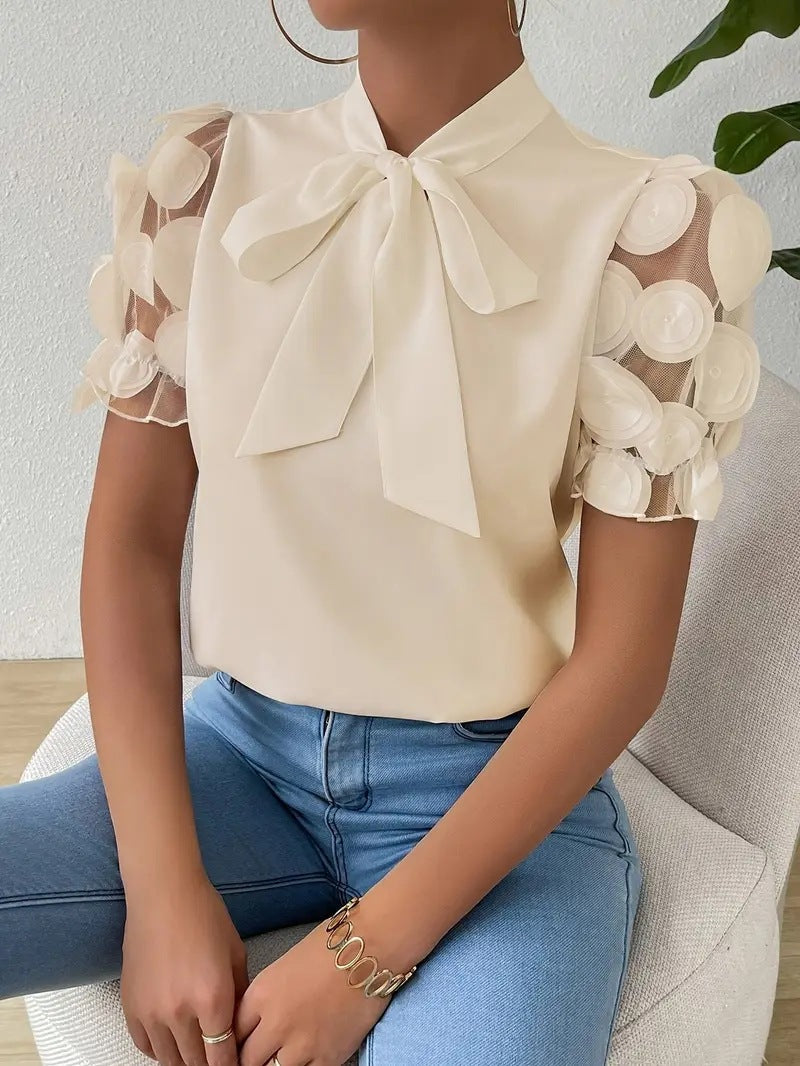 Women's Bow Tie Blouse – Elegant Feminine Chic Top