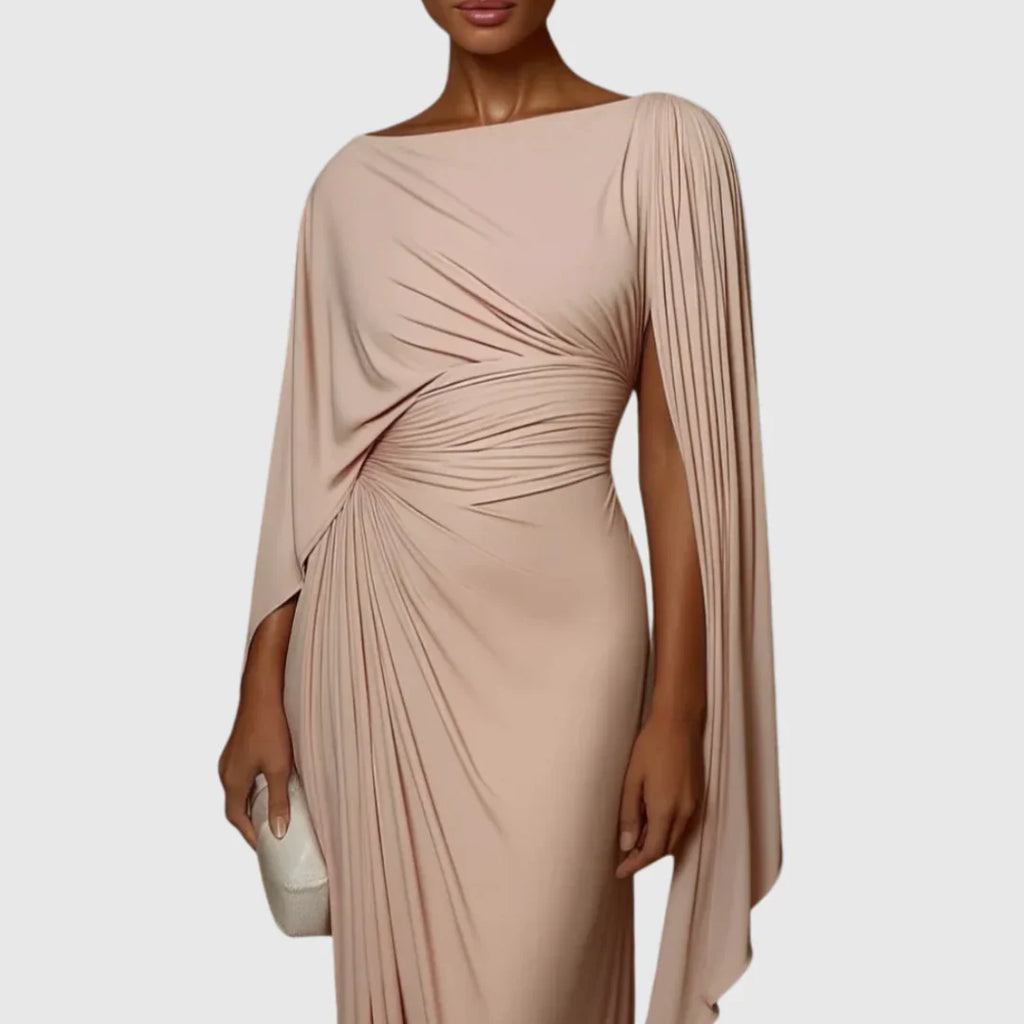 Women's Pleated Maxi Dress - Flowing Elegant Occasion Style