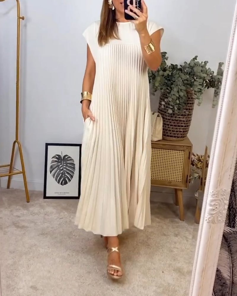 Women's Pleated Maxi Dress – Effortlessly Elegant Occasion Dress