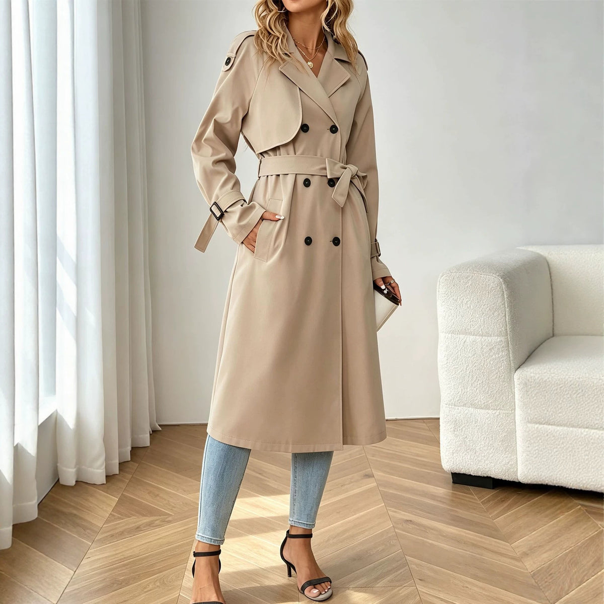 Loose-Fit Fall Trench Coat - Relaxed and Polished