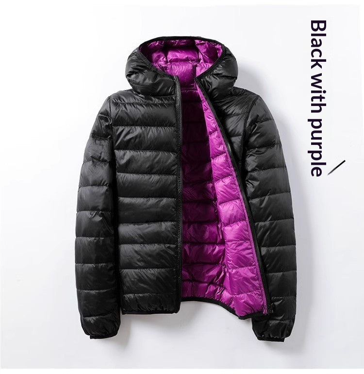 Lightweight Short Hooded Puffer Jacket - Warm and Practical