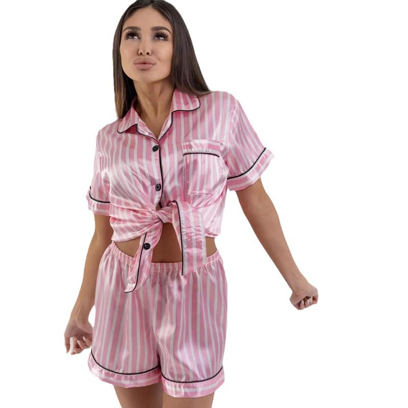Women’s Leopard-Print Pajamas – Ice Silk and Faux Silk Comfortable Set