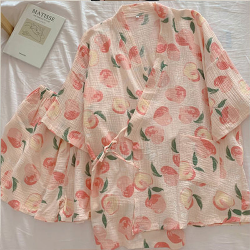 Damespyjamaset in schattige, casual stijl – stijlvolle, eenvoudige nachtkleding in Japanse stijl