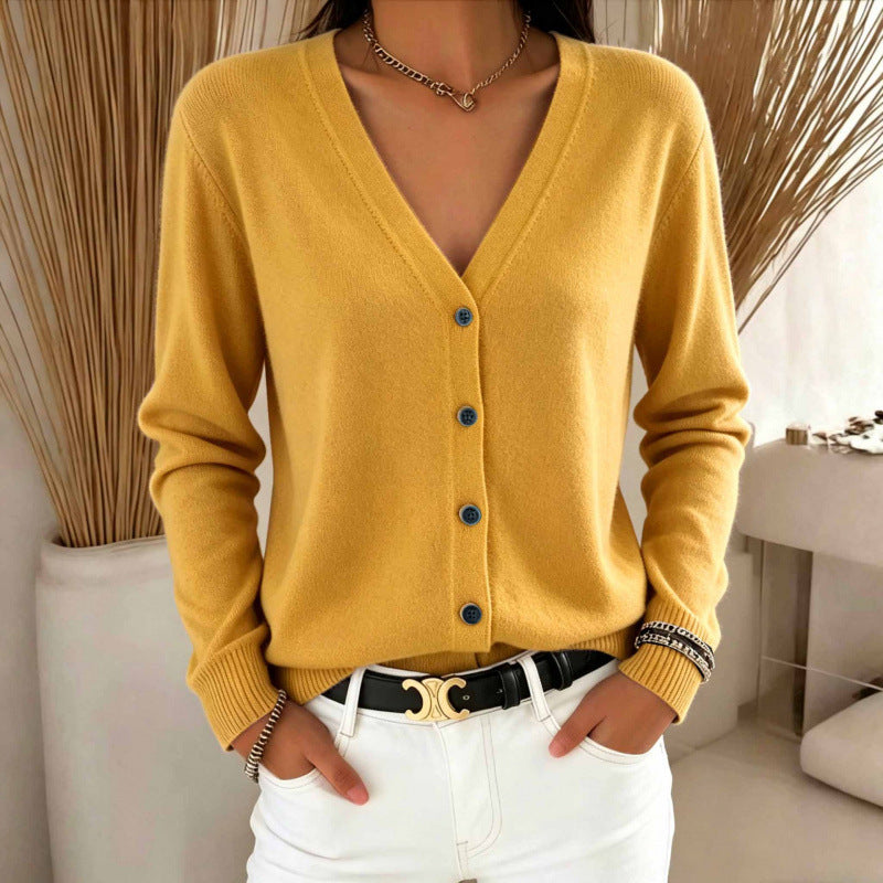 V-Neck Cardigan Sweater - Soft and Versatile