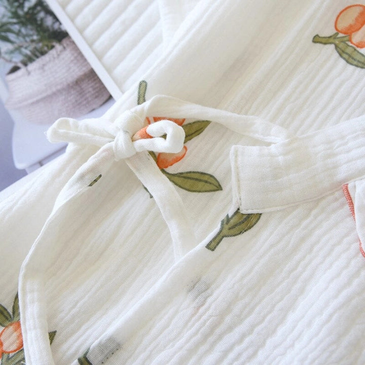 Women’s Kimono-Style Two-Piece Pajama Set – Elegant Comfortable Sleepwear