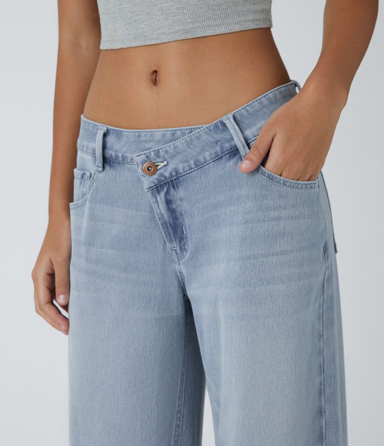 Women's Relaxed Denim Trousers - Soft Straight Leg Everyday Jeans