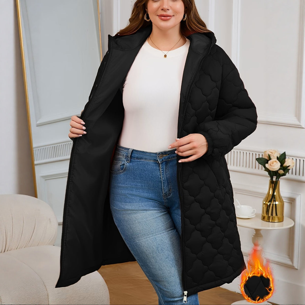 Midi Padded Coat - Warm and Roomy
